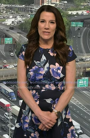 Heather's navy floral print dress on Good Morning America