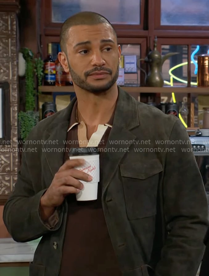 Holden's grey suede jacket on The Young and the Restless