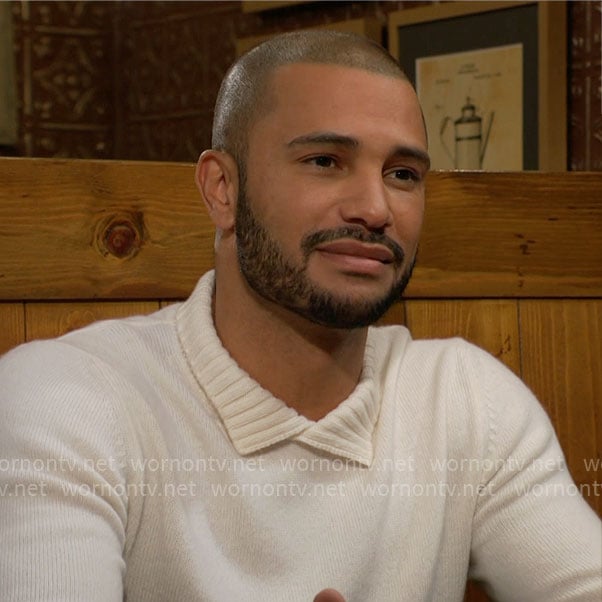 Holden's white collared sweater on The Young and the Restless