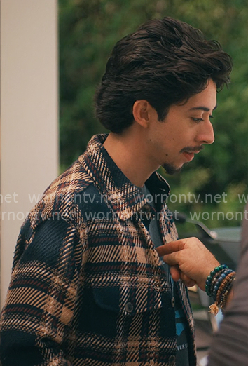 Jackie's plaid shirt jacket on Running Point