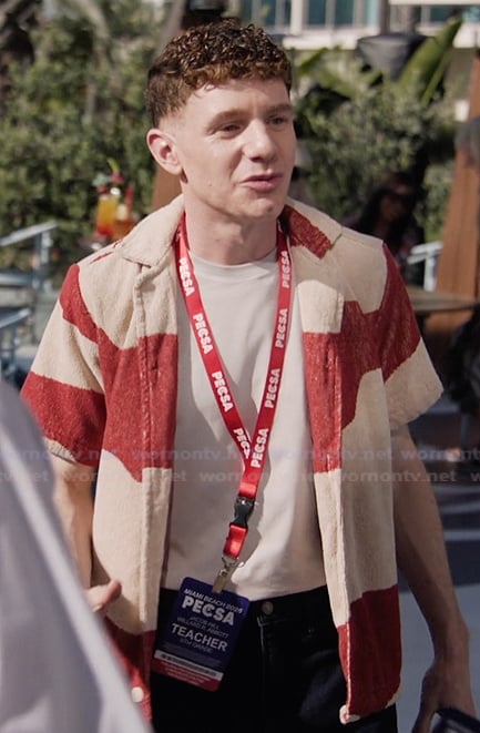 Jacob's abstract print shirt on Abbott Elementary