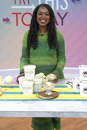 Jamila Robinson's green ombre knit dress on Today