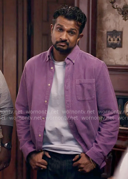 Jay's purple corduroy shirt on Ghosts