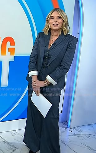 Jenna's blue pinstripe vest, blazer and pants on Today