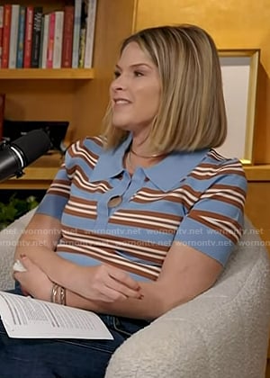 Jenna's blue stripe polo on Today