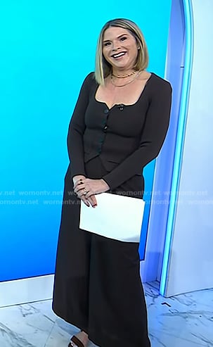 Jenna's brown scoop neck top and wide-leg pants on Today