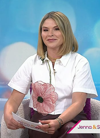 Jenna's white floral cropped shirt on Today
