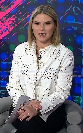 Jenna's white scalloped eyelet jacket on Today