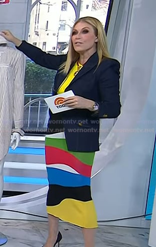 Jill's denim blazer and multicolored skirt on Today