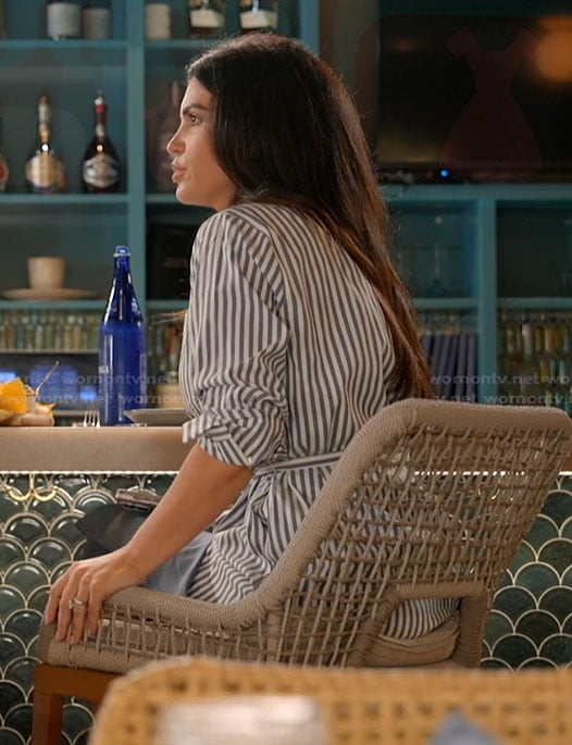 Jo-Ellen's striped mini dress on The Real Housewives of Rhode Island