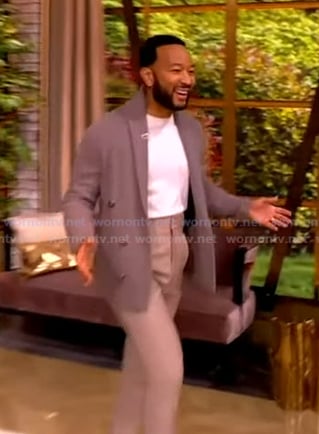 John Legend's grey shawl collar cardigan on The View