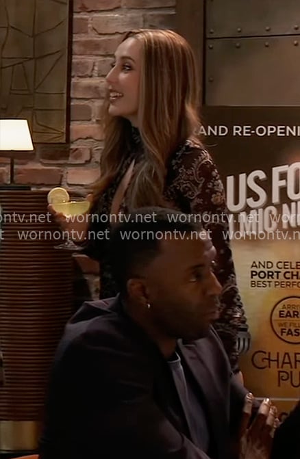 Josslyn's paisley print mini dress with cutout on General Hospital
