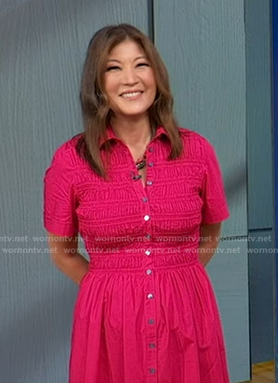 Juju's pink smocked shirtdress on Good Morning America