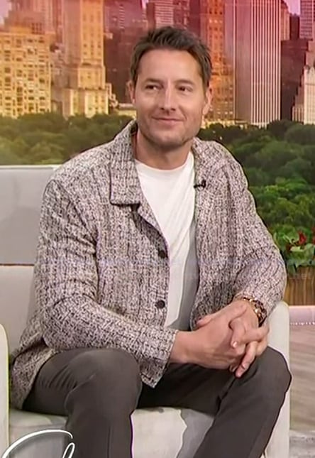 Justin Hartley's knit cardigan on Sherri