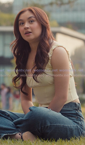 Kitty's yellow cropped top on XO Kitty