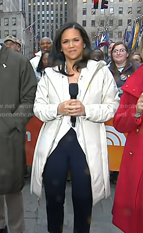 Laura's ivory puffer coat on Today