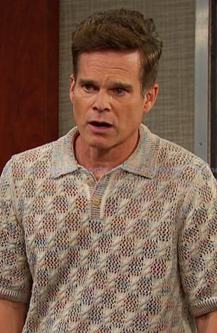 Leo's open knit polo sweater on Days of our Lives