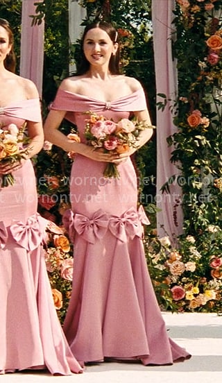 Lexi's pink bridesmaid dress with bows on Euphoria