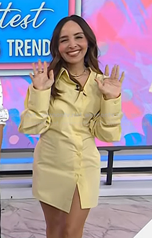 Lilliana Vazquez's yellow mini shirtdress on Today