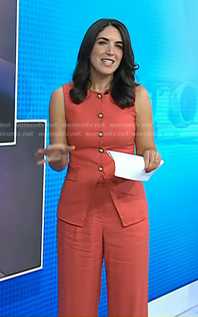 Liz's orange vest and pants on Today
