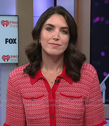 Liz's red knit shirt on Today
