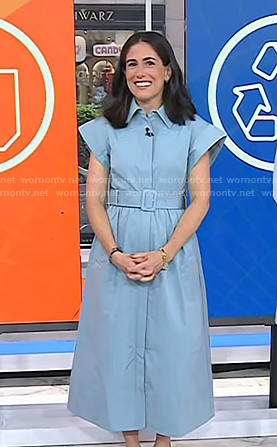 Lizzie Horvitz's blue short sleeve belted dress on Today