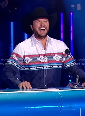 Luke Bryan's aztek print western shirt on American Idol