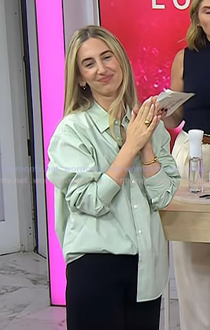 Mara Roszak's mint green button down shirt on Today