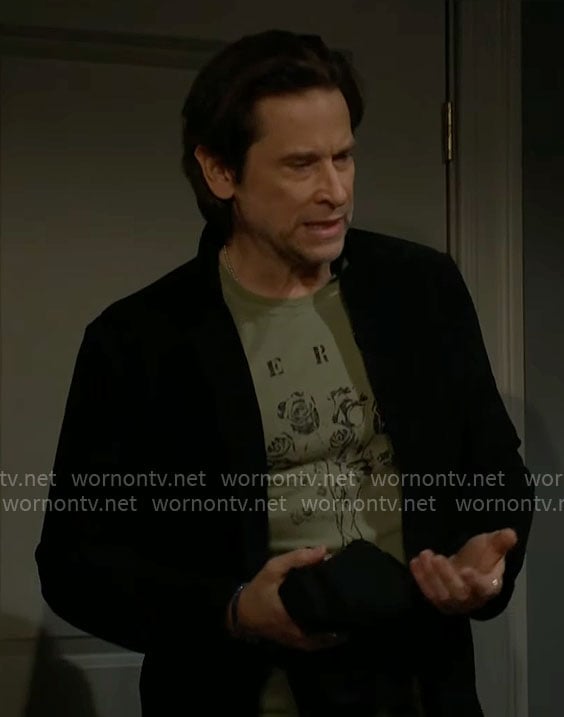 Matt's MERCI rose graphic tee on The Young and the Restless