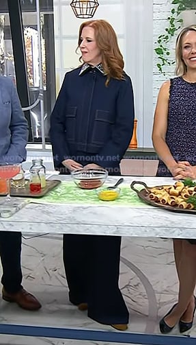 Melissa McNeeley's embellished collar denim jacket on Today