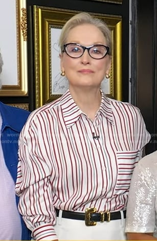 Meryl Streep's striped button down shirt on Good Morning America