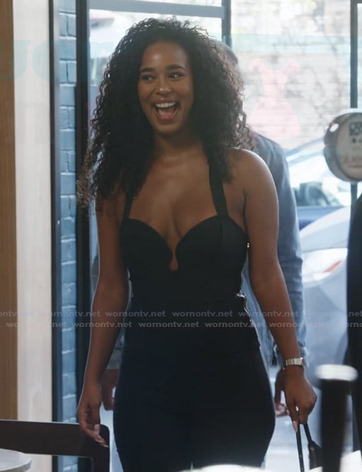 Mia's black sleeveless dress on Summer House