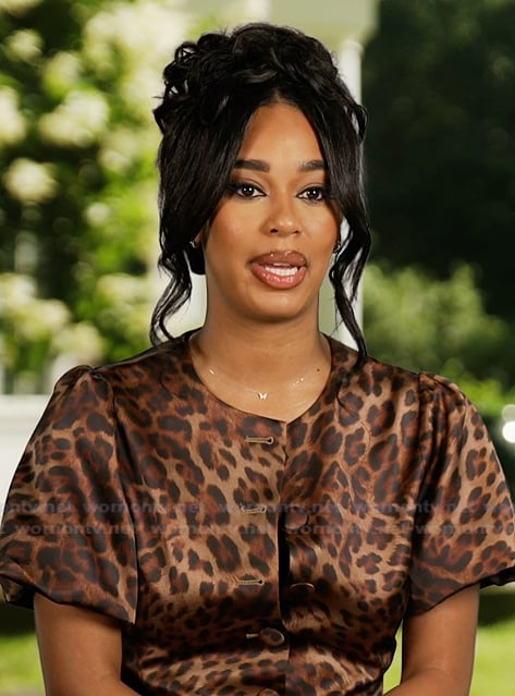 Mia's leopard print confessional top on Summer House