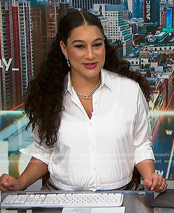Morgan's white elastic waist shirt on NBC News Daily