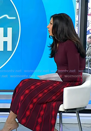 Natalie's red knit midi dress on Today