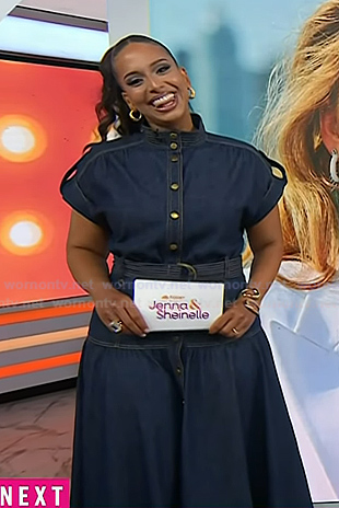 Nessa Diab's belted denim dress on Today