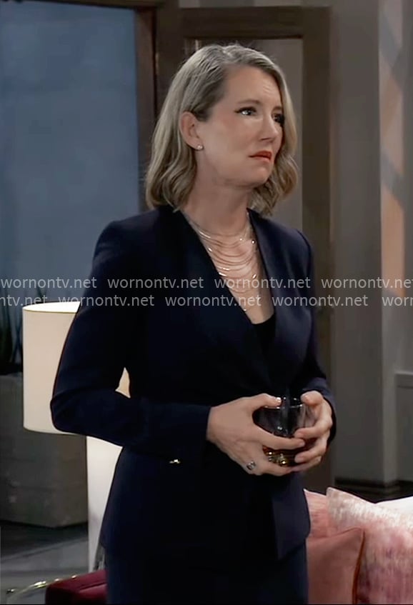 Nina's navy blue suit on General Hospital