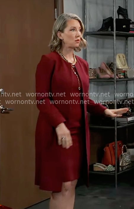 Nina's red jacket and dress set on General Hospital