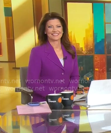 Norah O'Donnel's purple suit on CBS Mornings