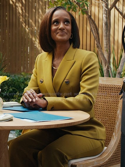 Olympia's mustard double breasted blazer on Matlock