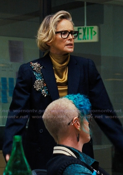 Patty's blue embellished blazer on Euphoria