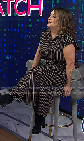 Rachel Dratch's brown striped shirtdress on Today