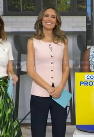 Rhiannon's pink button vest on Good Morning America