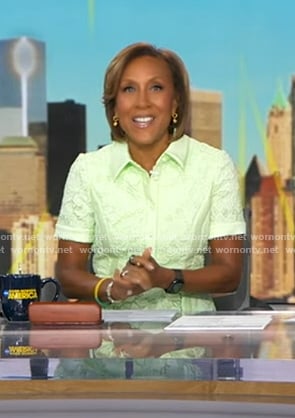 Robin's lime green lace dress on Good Morning America