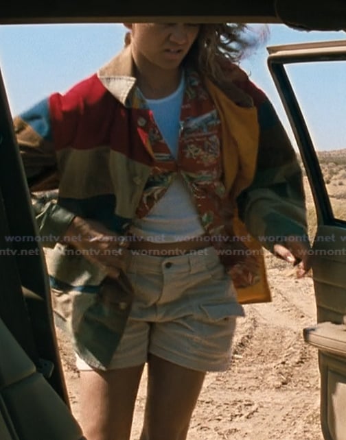 Rue's colorblock jacket on Euphoria