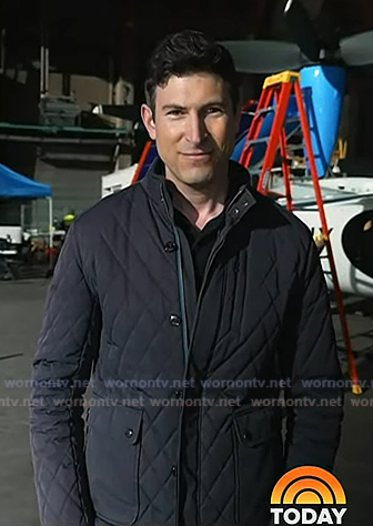 Sam Brock's navy quilted jacket on Today