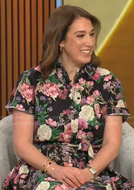 Sarah Gelman's floral shirtdress on CBS Mornings