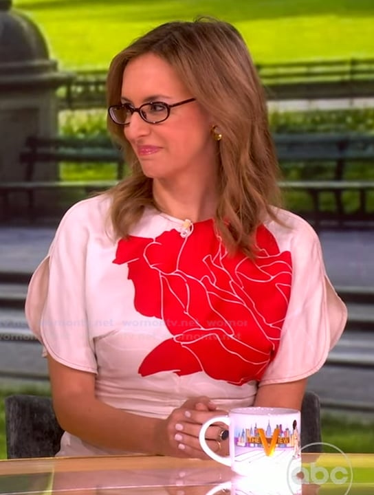 Sarah Isgur's white floral print dress on The View