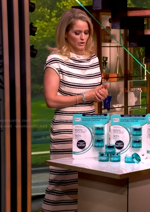 Sara's striped off shoulder dress on The View