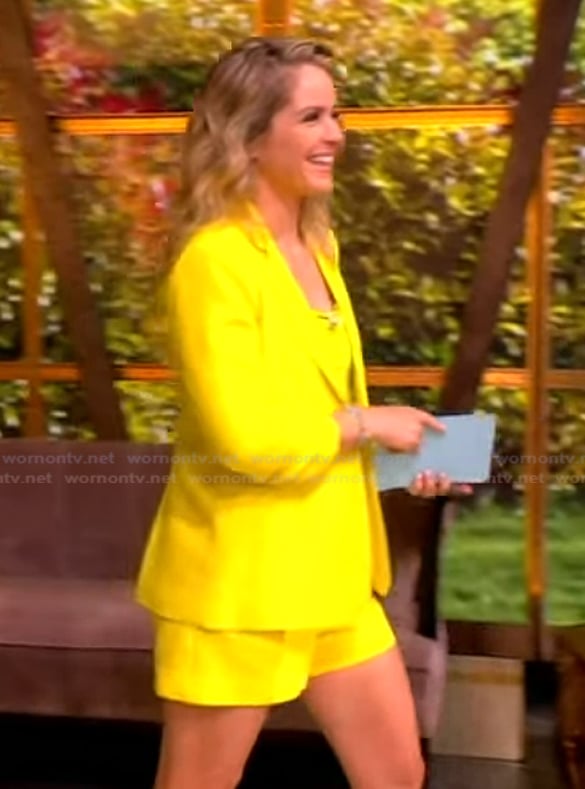 Sara's yellow blazer and shorts on The View